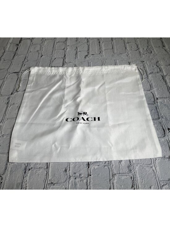 Coach Handbags - Coach New York Dust Bag Satin White Drawstring Storage Stagecoach Logo 16X13